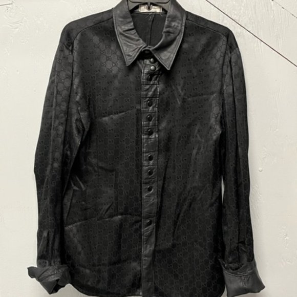 ONE OF A KIND Handmade LA RIGA Melrose Goth Leather Buttoned Shirt - L or XL